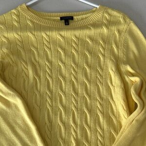 Talbots Yellow Cable Knit Sweater